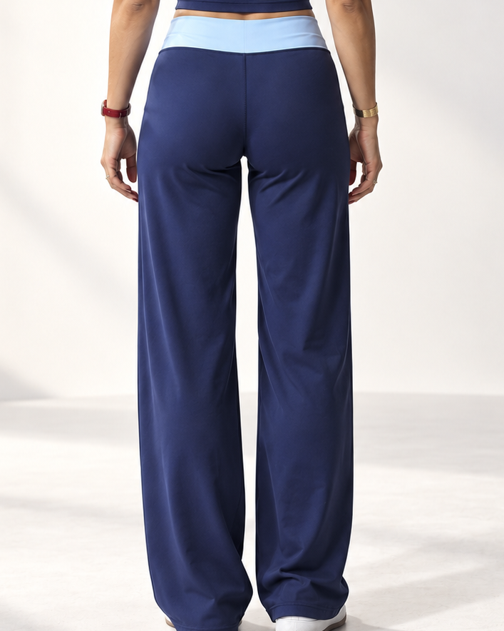 Contour Contrast Wide-Leg Pants